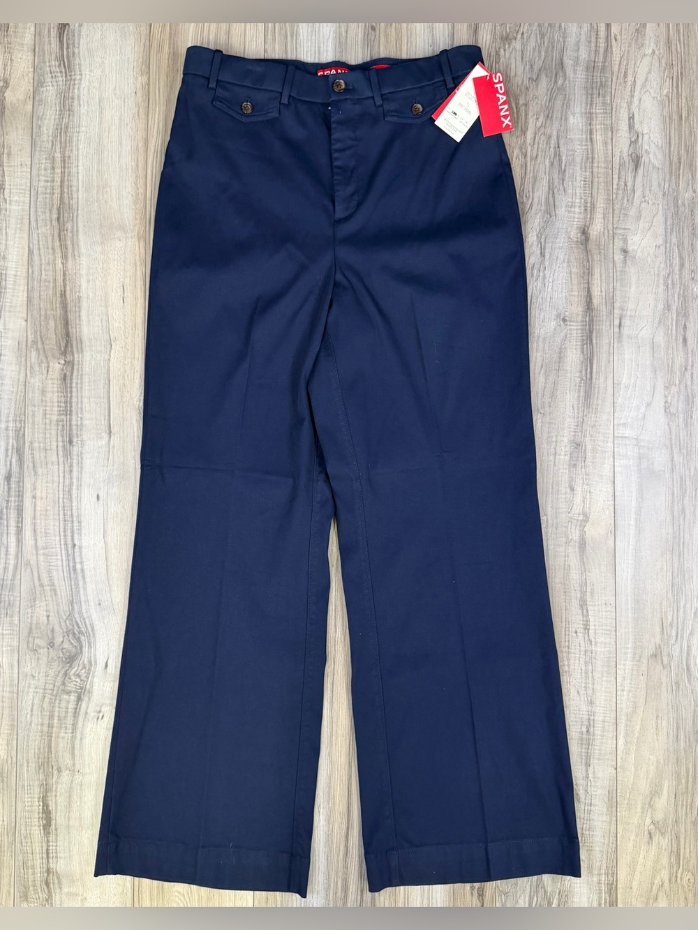 Spanx SPANXsupersmooth Stretch Twill Easy Flare Pants Timeless Navy L/G NEW
